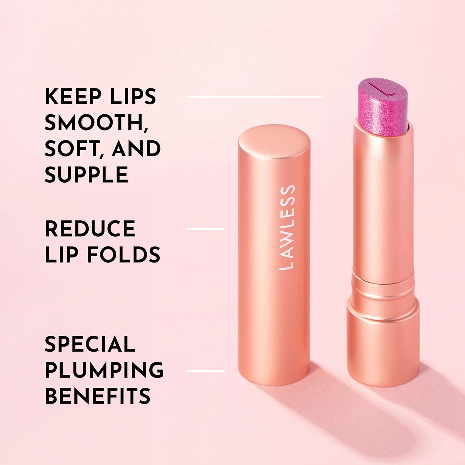 Lawless Forget the Filler Lip Plumping Line Smoothing Tinted Balm - Candy Girl - Premium Tinted Lip Balm with Natural Ingredients to Plump and Smooth Lips for a Firmer, Fuller Look - 0.09 oz