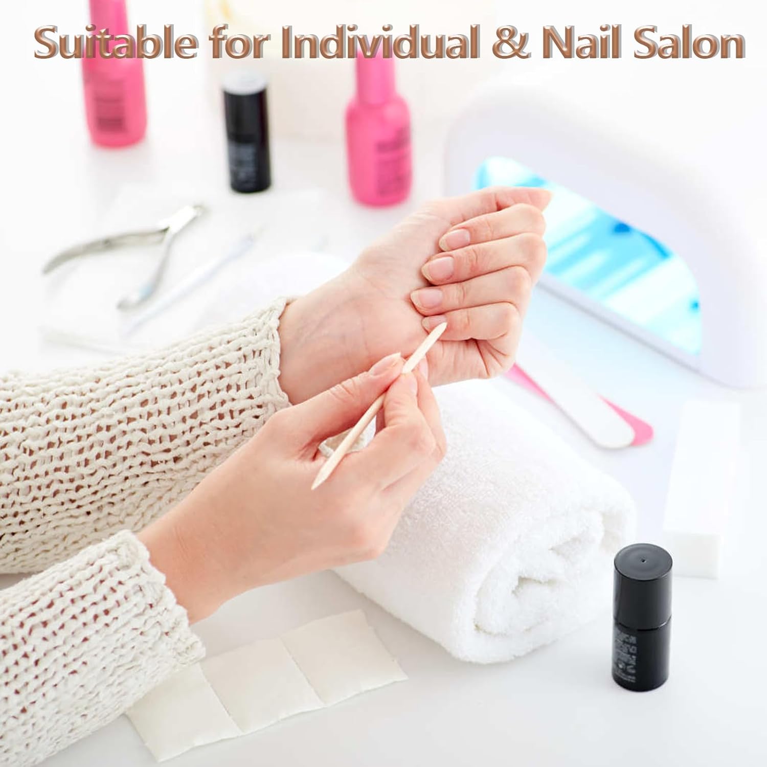 180PCS Orange Sticks for Nails in a Case - 4.5 inch Double Sided Wooden Cuticle Pusher Sticks for Nail Art, Manicure & Pedicure - Wood Sticks for Waxing