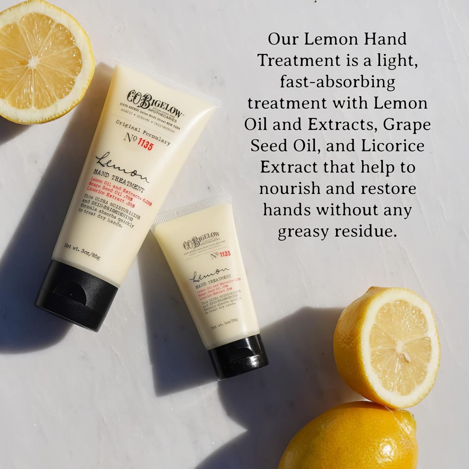 C.O. Bigelow Apothecary Trio Bath & Body Care Gift Set, Lemon Soap, Lemon Hand Treatment & Body Cream, Liquid Hand Wash & Moisturizing Lotions, Set of 3