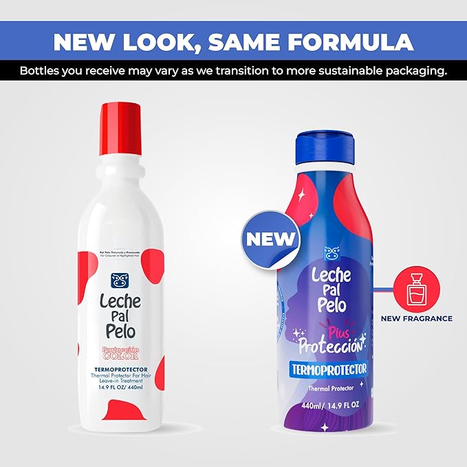 Leche Pal Pelo - Colored Hair; Thermal Protectant Treatment with Natural Quinoa, Provitamin B5, Rice Protein and Aloe Vera - 14.9 Ounces. Tratamiento Termoprotector Para Cabellos Tenidos.