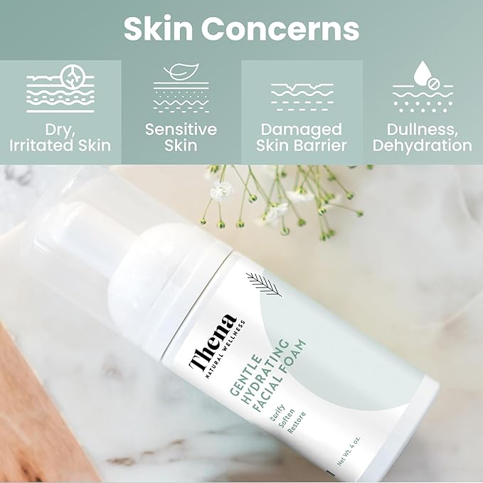 Thena Organic Relaxation Bath Soak and Organic Gentle Hydrating Face Foam Cleanser Bundle