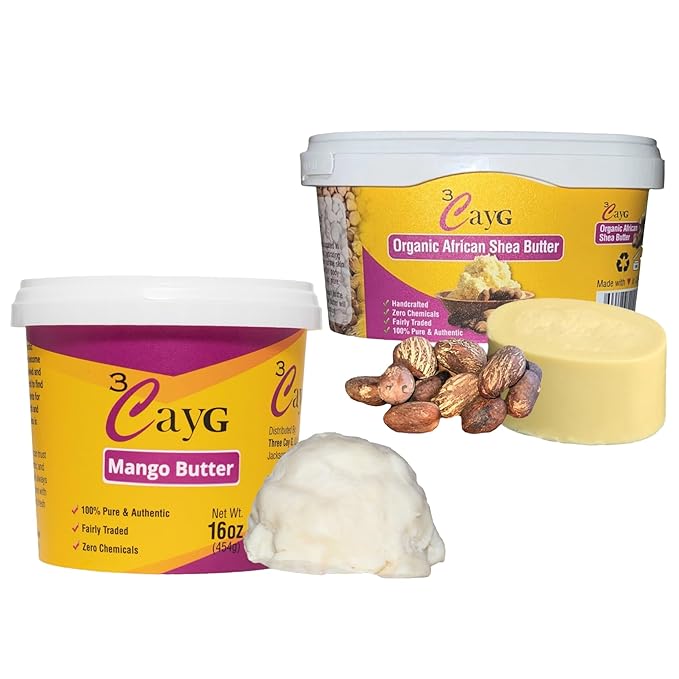 1lb Mango and 1 Lb Shea Butter Bundle Pack for DIY Body Butters and More