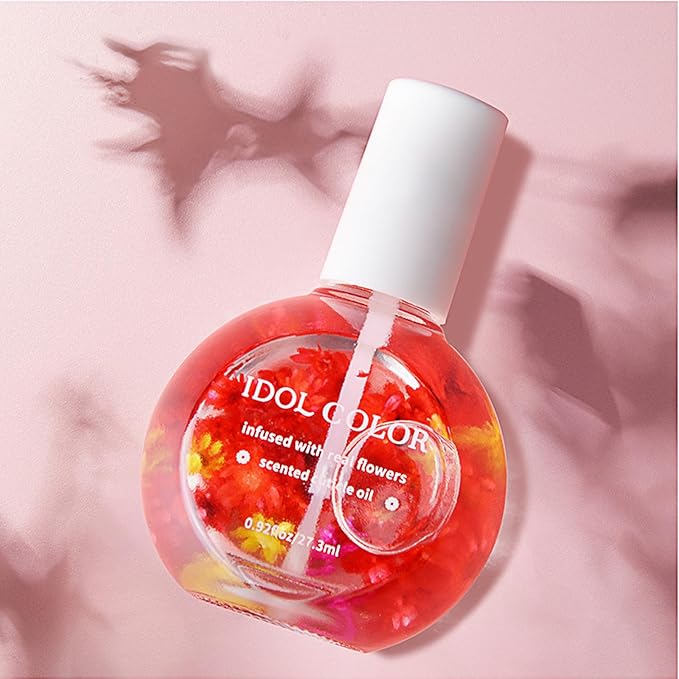 Flowery Scented Cuticle Oil, Infused with Real Flowers, Cuticle Revitalize Oil, Nail Oils For Growth And Strength, Cuticle Remover - Nail Strengthener - Cuticle Softener (0.92 fl.oz, APPLE)