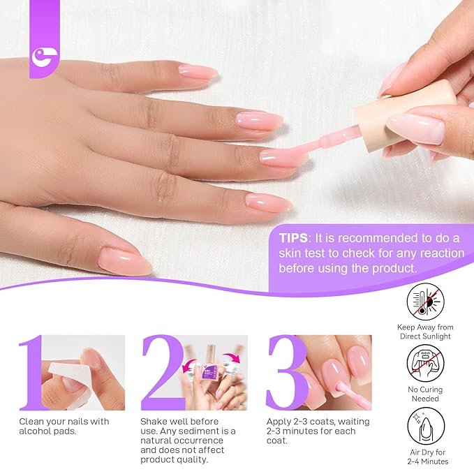 Nail Strengthener Protein for Damaged Nails: Pink 6 in 1 Natural Nail Hardener Extra Strong and Growth - Long Lasting Repair for Damaged Nails - Growth Oil for Salon Home Daily Work