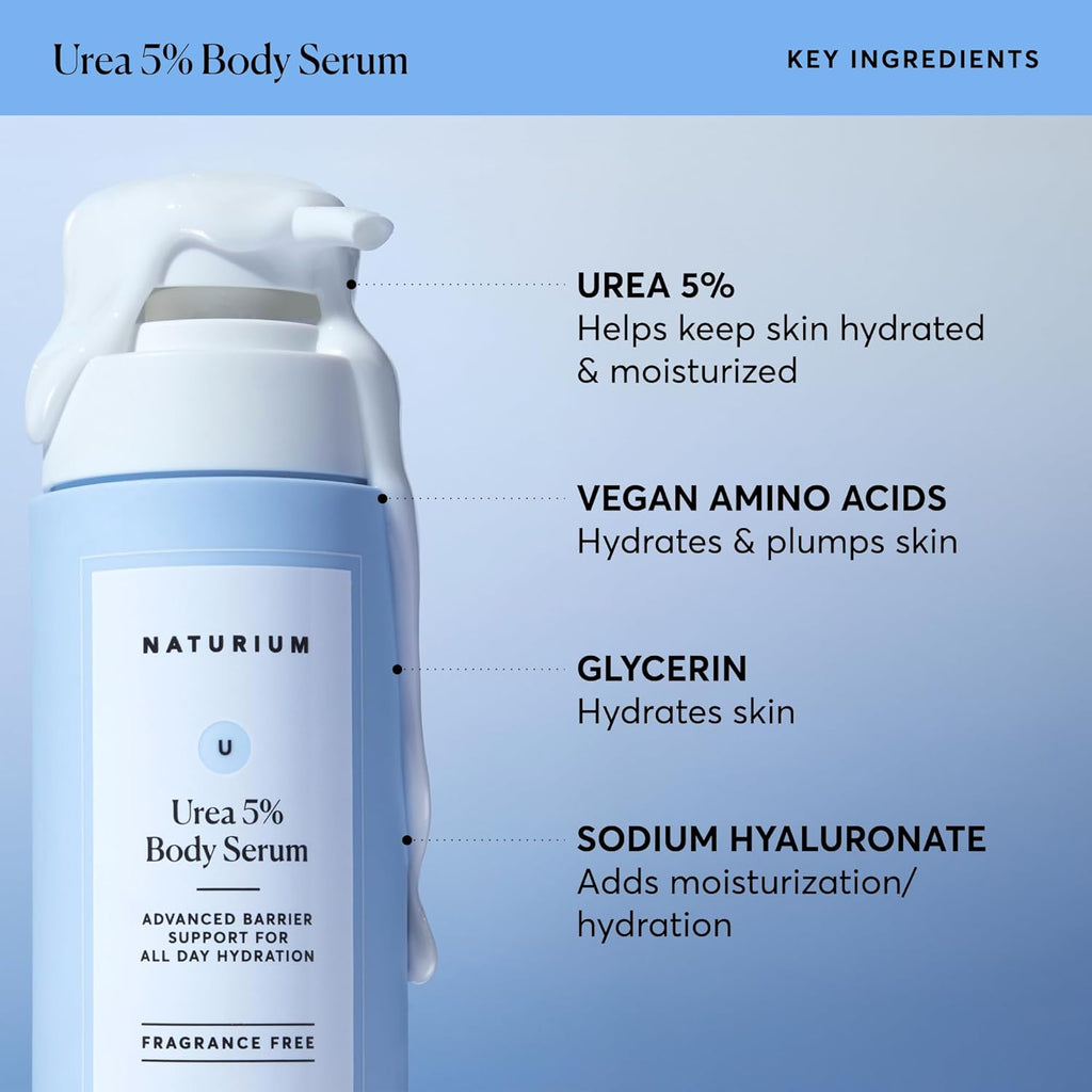 Naturium Urea 5% Body Serum, Lightweight, Hydrating Serum with Nourishing & Soothing Benefits for Barrier Support, Vegan & Cruelty-Free, 14 oz