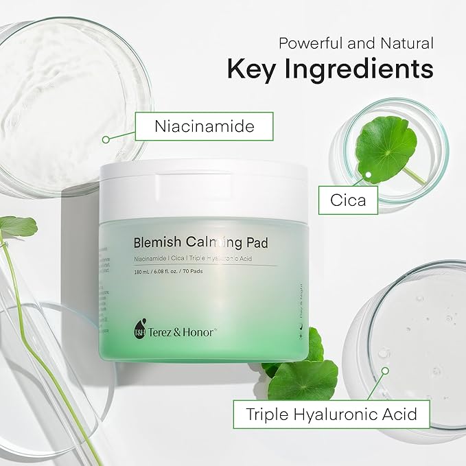 Niacinamide, Centella & Hyaluronic Acid Serum Pad - Korean Brighten, Soothe & Deep Moisturize Skincare, Pre-Soaked Toner Pads for Face - Dermatologist Tested Daily for Blemish-Prone or Sensitive Skin