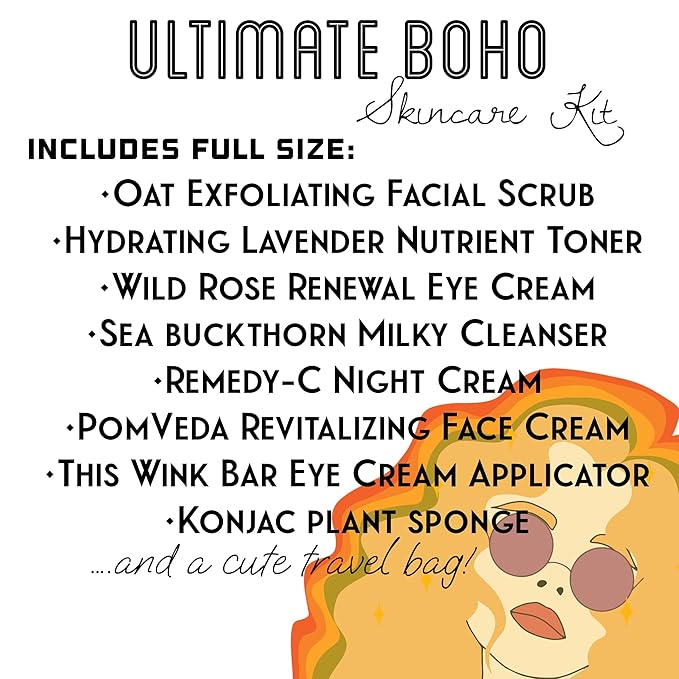 Natural Skincare Gift Set for Women – Hydrating Face Cleanser, Moisturizer & Eye Cream – Clean Beauty Facial Kit with Botanical Ingredients – Perfect Self Care or Birthday Gift by Boho Aromatic