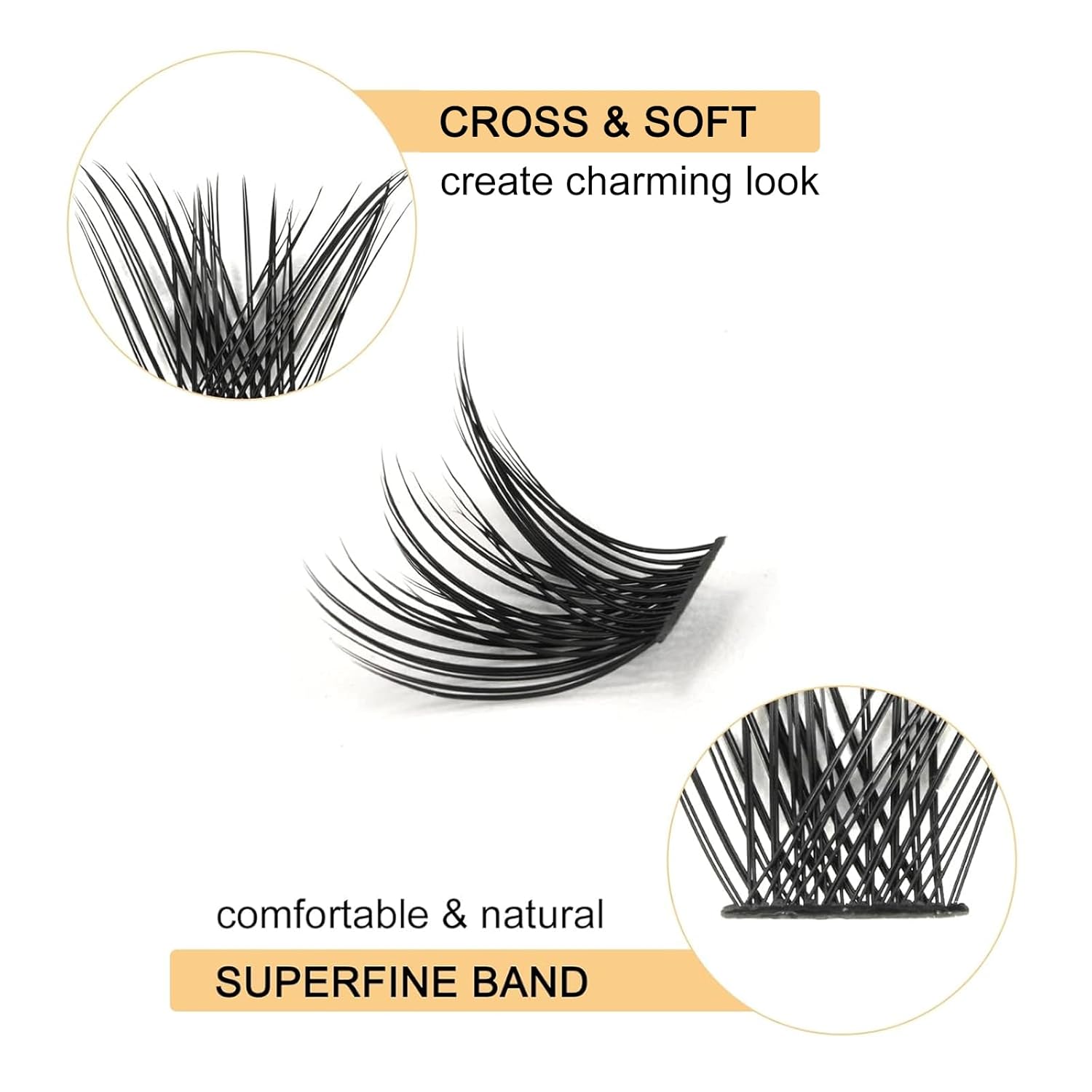 QUEWEL Cluster Lashes 72 Pcs Wide Stem Individual Lashes C/D Curl 8-16mm Length DIY Eyelash Extension False Eyelashes Soft for Personal Makeup Use at Home (H03-C-16)