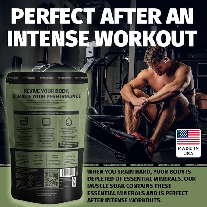 Coach Soak Recovery Bath Soak and Magnesium Lotion with MSM Eucalyptus Tea Tree Bundle (Eucalyptus)