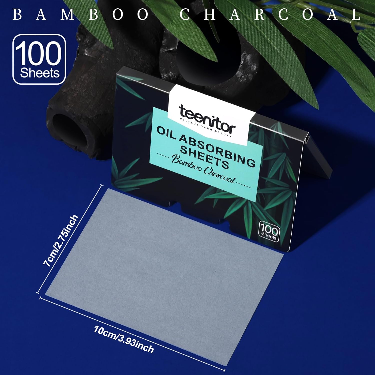 Teenitor Bamboo Charcoal Blotting Paper - 1200 Count Oil Absorbing Sheets for Oily Skin Face Oil Control Film