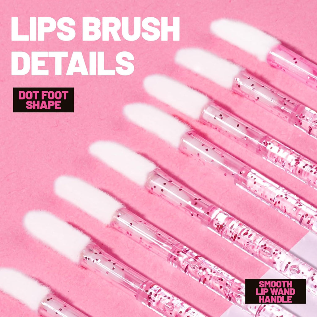 Teenitor 200pcs Mascara Wands and Lip Applicators Disposable, 100pcs Disposable Mascara Wands, 100pcs Lip Applicators Pink