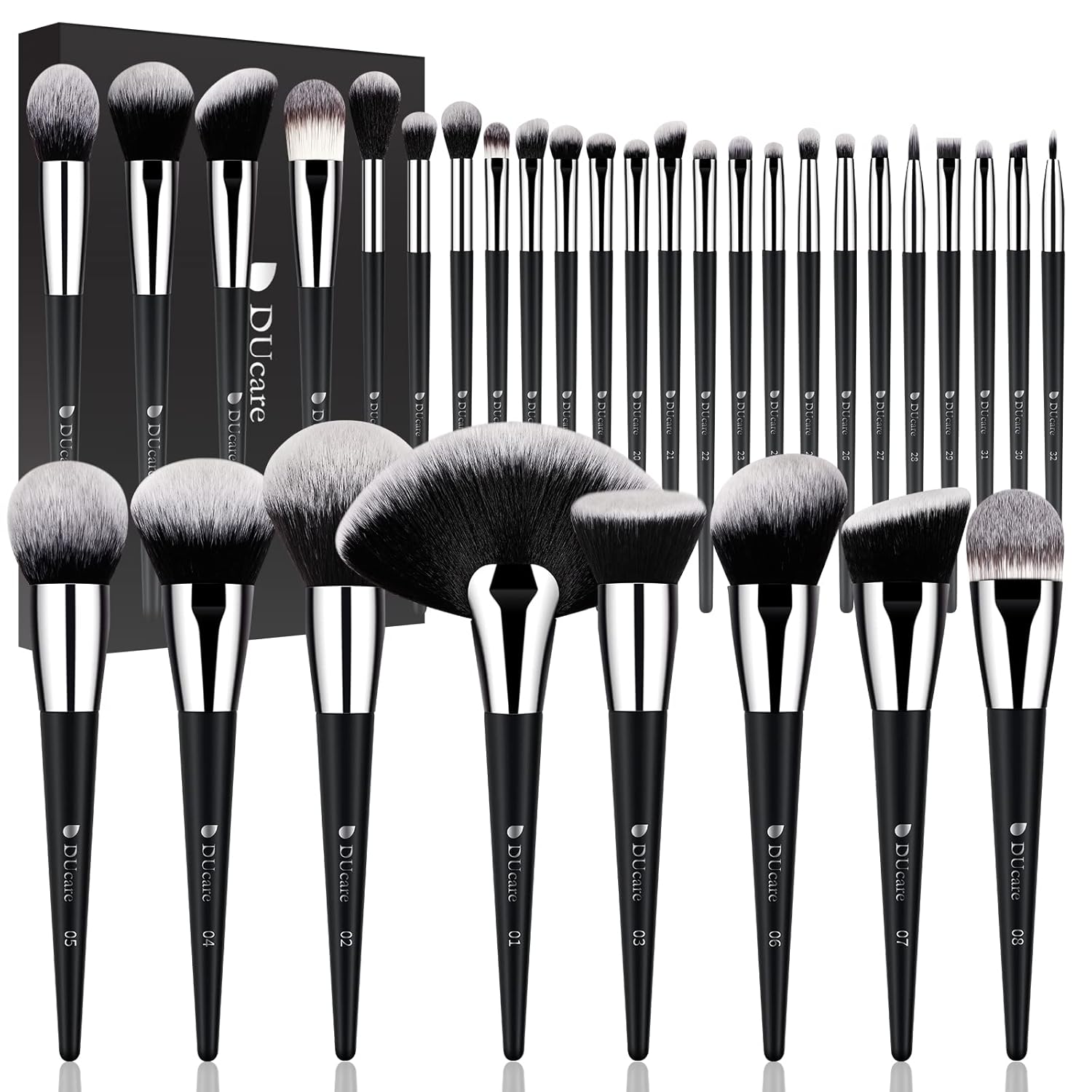 DUcare Makeup Brushes Set Professional 32Pcs Make up Brushes Premium Synthetic Kabuki Foundation Blending Face Powder Blush Concealers Eye Shadows
