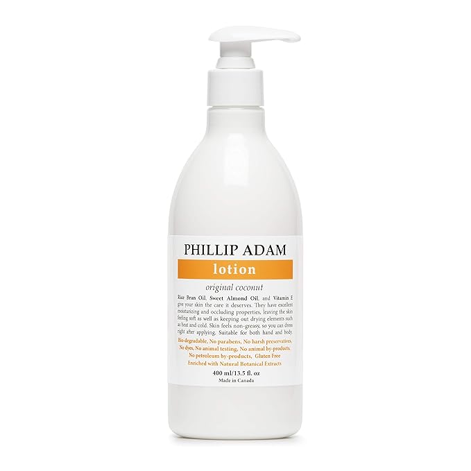 Phillip Adam Coconut Hand and Body Lotion - Lightweight Moisturizer for All Skin Types - 13.5 Fl Oz