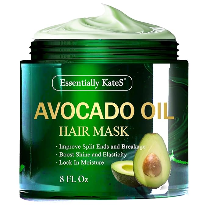 Avocado Oil Hair Mask 8 Fl Oz - 100% Pure Avocado Oil, Intensive Conditioning Treatment, Texture Styling, Protective Mask, Natural Ingredients