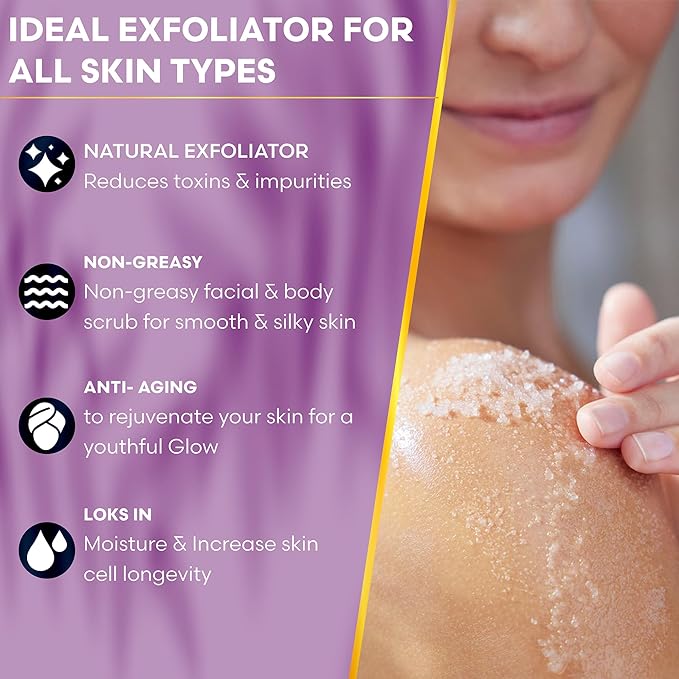 Pink Sky Exfoliating Body Scrub - Ultra Gentle Sugar Scrub for Smooth Skin - Premium Body Scrubs for Radiant, Soft Skin - Ideal Exfoliator for All Skin Types - 700g (Eucalyptus Lavender, 24.69 Oz)