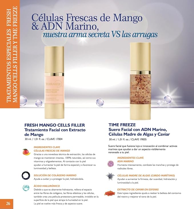 Terramar TIME FREEZE Anti-Aging Facial Serum - with Marine DNA, Caviar & Seaweed Stem Cells - Firms, Revitalizes, Hydrates for Youthful Skin