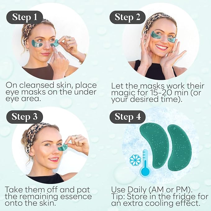 Aloe Vera Under Eye Patches (30 PAIRS), For Puffy Eyes and Dark Circles, Under Eye Mask with Hyaluronic Acid & Hydrolyzed Collagen, Deeply Hydrating Formula, Patch Yeux