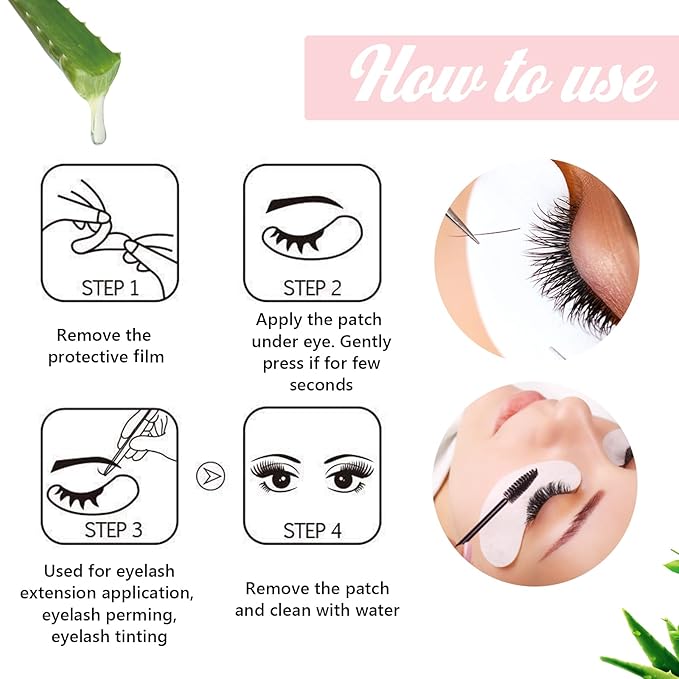 50 Pairs GreenLife 100% Naturel Eyelash Extension Under Eye Gel Pads patches kit Collagen (50 150 300 Pairs) with Aloe Vera Hydrogel Eye Patches set for Eyelash Extension Supplies Tools