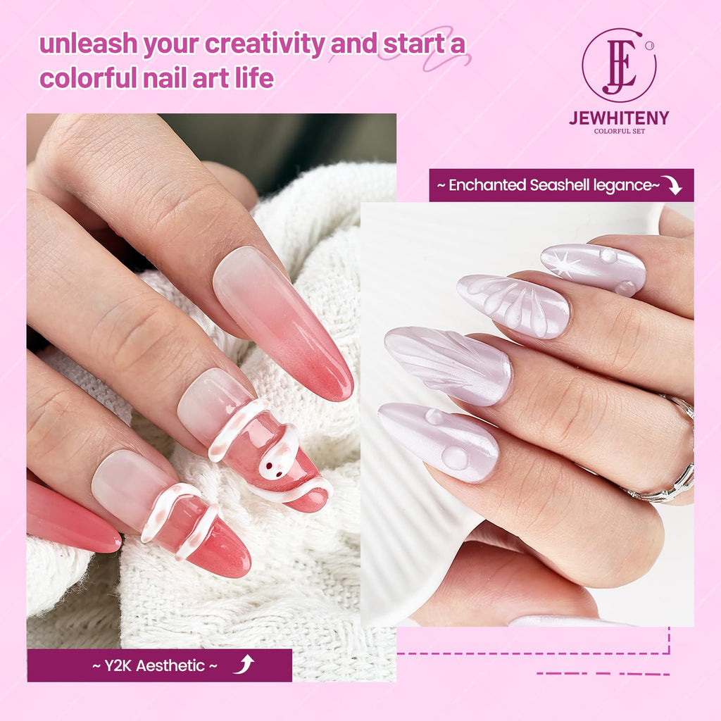 JEWHITENY 45g Large Capacity Clear Solid Builder Gel: Non-sticky 3D Sculpting Gel For Nail Extension, Nails Carving & 3D Molding Nail Art