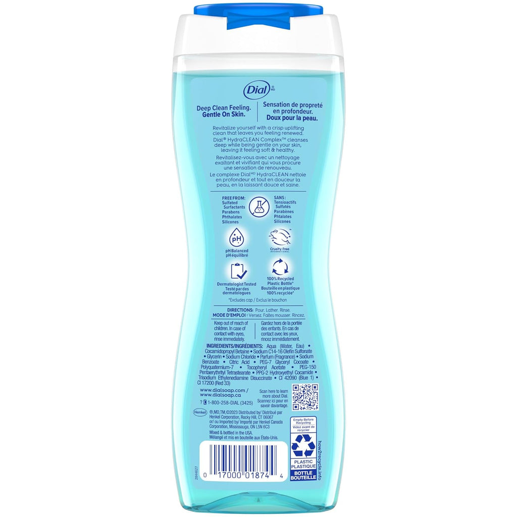 Dial Body Wash, Refresh & Renew Spring Water, 16 fl oz (Pack of 4)