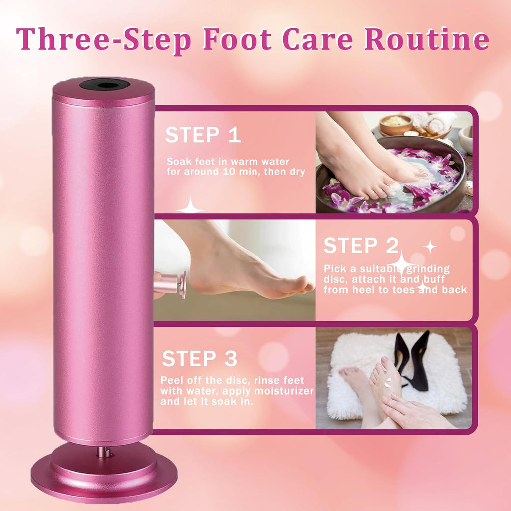 Dermave Upgraded Electric Callus Remover for Feet,Electric Foot File Feet Sander ,Adjustable Speed Foot Scrubber,Women Men Dead Skin and Cracked Professional Pedicure Tool,60Pcs Sandpaper Discs