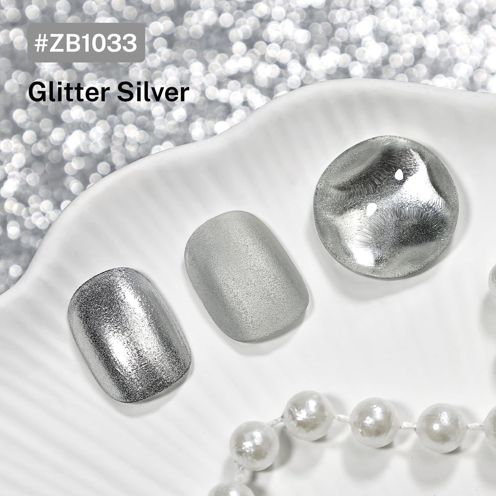 16.5ml Glitter Silver Nail Polish Large Volume Quick Dry Nail Polish, Long Lasting Shine, Fingernail Toenail Nail Art DIY Home Travel Nail Art Gift