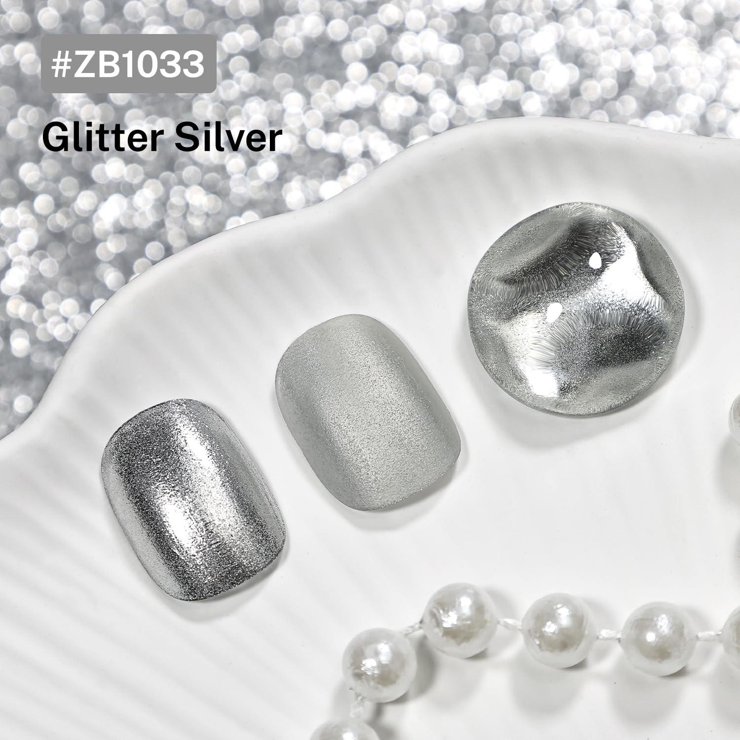 16.5ml Glitter Silver Nail Polish Large Volume Quick Dry Nail Polish, Long Lasting Shine, Fingernail Toenail Nail Art DIY Home Travel Nail Art Gift