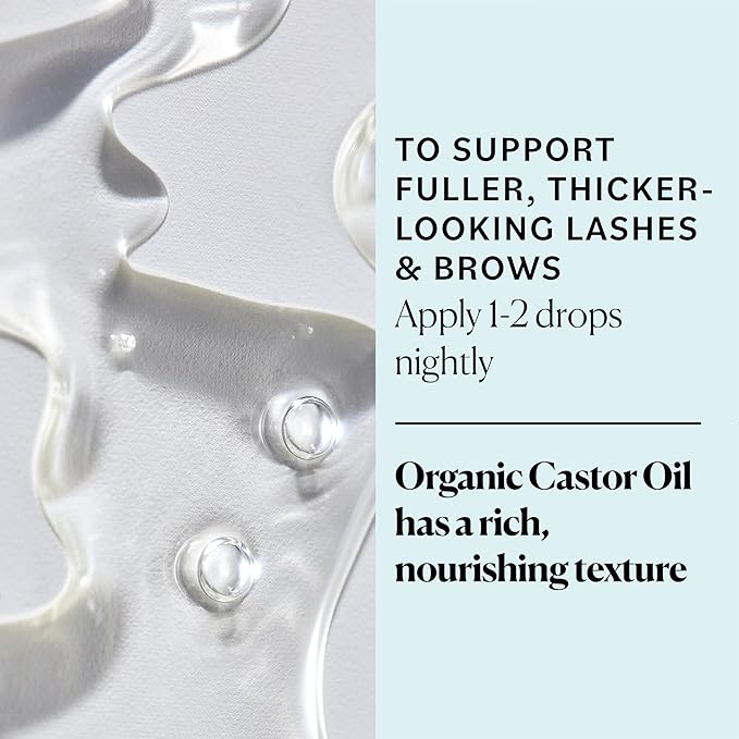Sky Organics Organic Castor Oil Eyelash & Brow Serum, Hexane-Free Conditioning Oil that Promotes Fuller Looking Lashes & Eye Brows, 100% Pure & Cold-Pressed 1 fl. Oz. / 30 ml w ebook