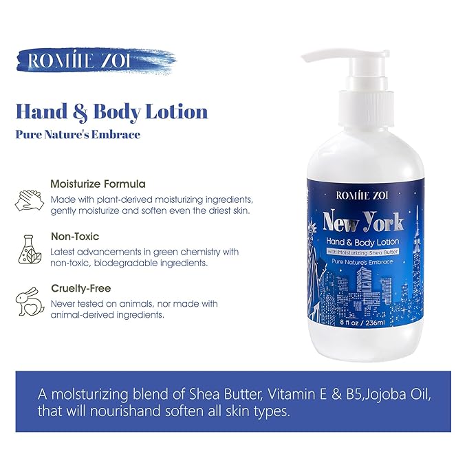Daily Hand & Body Lotion with Moisturizing Shea Butter - New York with the Scent of Wood Sage & Sea Salt - 236 ML / 8 FL OZ