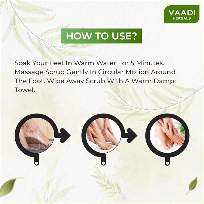 Vaadi Herbals Foot Scrub Foot Scrub Exfoliator Foot Scrub Cream Natural, Anti-Fungal Callus Remover And Therapeutic Exfoliator Fast Absorbing Makes Your Feet Super Soft 110 Grams