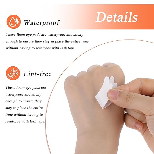 100 PCS Under Eye Pads for Lash Extensions, Foam Eye Pads Lash Extensions Sticky Lash Pads Lint Free Lash Lift Pads Eyelash Pads Professional Eye Makeup Pads for Eyelash Extensions Beauty Supplies