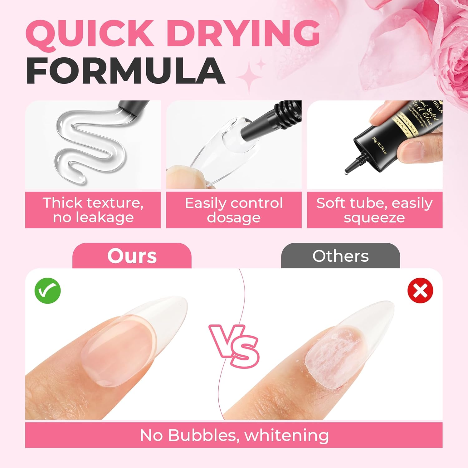 UNA GELLA Super Strong Nail Glue for Press On Nails: 20g, Soft Gel Nail Tips No Lamp Need, Fast-curing, Long Lasting, Semi Solid Gel Nail Glue for Fake False Acrylic Nails