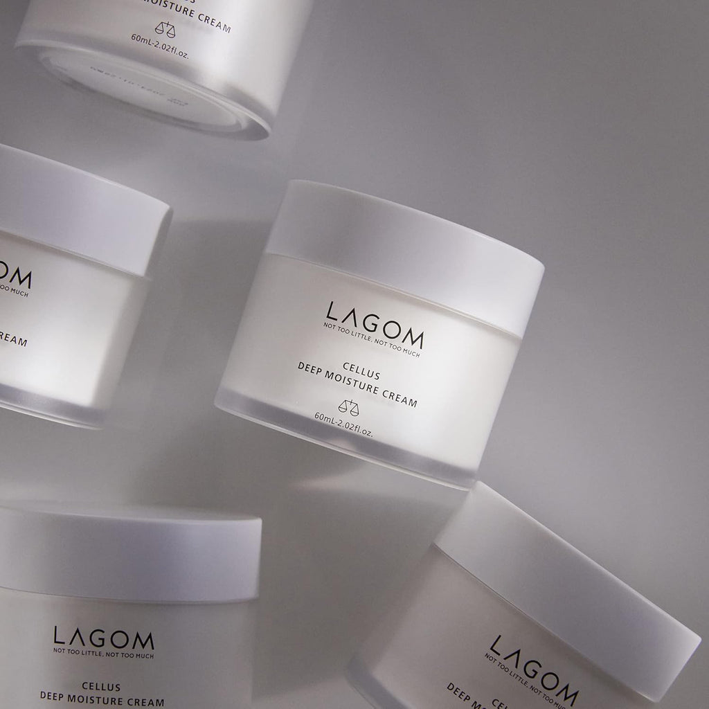 LAGOM Cellus Deep Moisture Cream Natural Moisturizer with Ceramide and D-Panthenol (B5) Smooth, Hydrating, Nourishing Protecting Cream 2.02 Fl Oz
