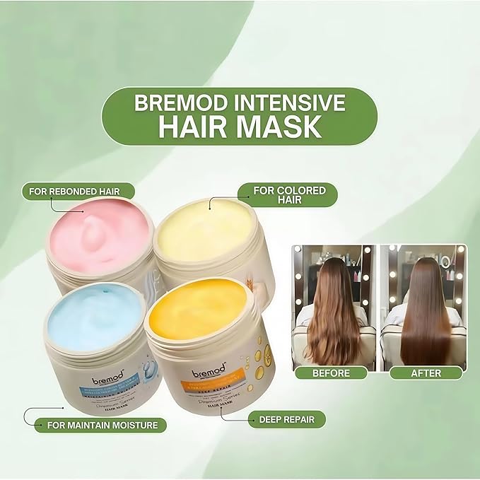 Cocoa Butter & Camellia Seed Oil Hair Mask Premium Intensive Treatment for Dry, Flat Hair Anti-Fall, Strengthens & Moisturizes, Boosts Elasticity 16.9 Fl Oz