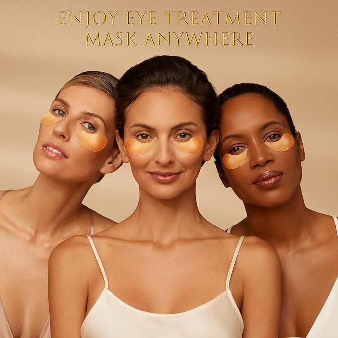 24K GOLD Eye Mask– 60 Pcs - Gold Under Eye Mask Retinol & Collagen - Puffy Eyes and Dark Circles Treatments – Look Younger and Reduce Wrinkles and Fine Lines Undereye, Improve and Firm eye Skin