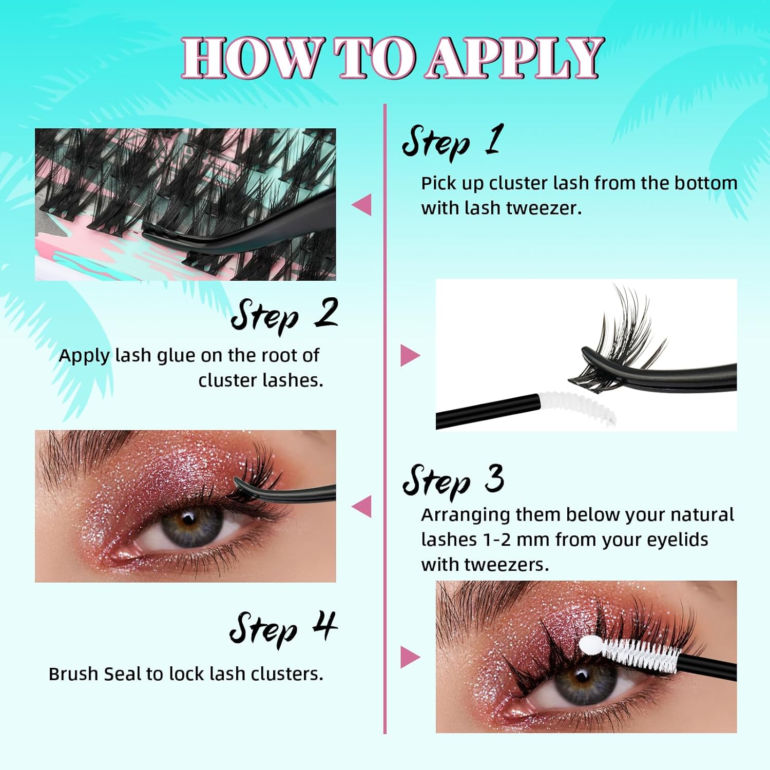 Lash Clusters Kit 160PCS Fairy Eyelash Clusters Kit with Lash White Bond and Seal,Eyelash Glue Remover and Applicator, Manga Eyelashes Wide Stem Cluster Eyelashes Extensions Kit(Lily,C-Mix10-18mm)