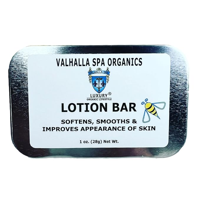 Lotion Bar With Organic Body Butters | Improves Wrinkles, Scars, and Tattoos | Honey Bee Propolis | Valhalla Spa Organics size 1 oz