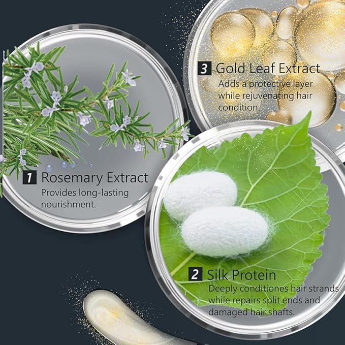 SH-RD Protein Cream Gold Deluxe Edition | Deep Conditioner for Dry Damaged Hair | Leave-In Hair Protein w/Rosemary & Gold Leaf | Repair Split Ends, Promote Shine - 2.71oz/80ml