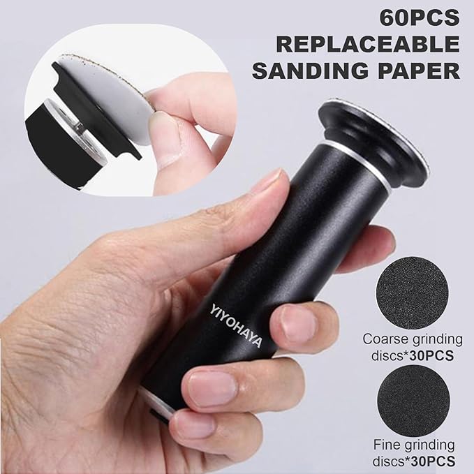Electric Feet Callus Remover,Foot File Grinder Tool with Speed Controller and 60pcs Replacement Sandpaper Disk,Pedicure Tools for feet for Men Women Dead Dry Crack Skin Calluses