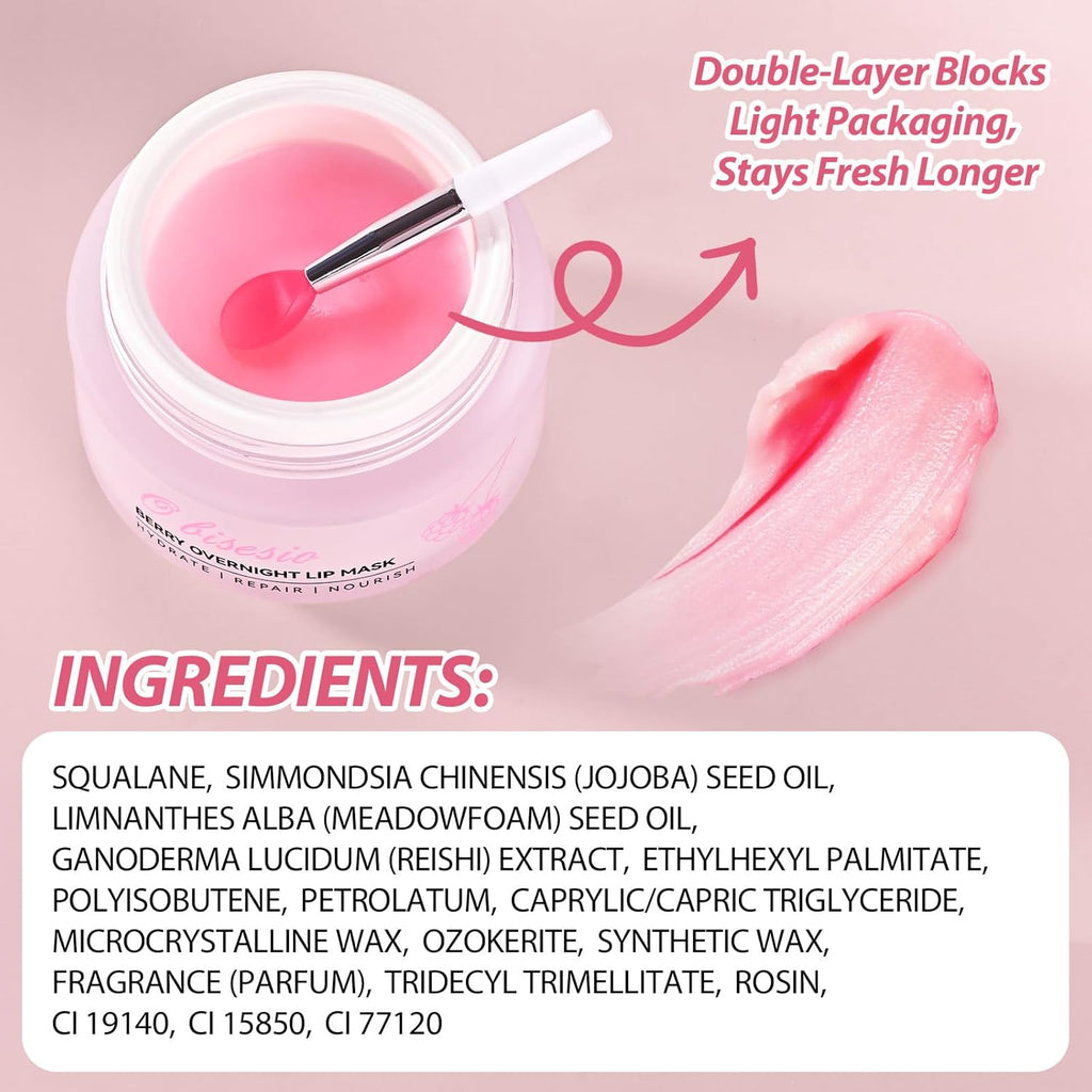Lip Sleeping Mask,Moisturizing Lip Balm Containing Squalane and Jojoba Oil,Lip Care Cream That Provides Long-Lasting Moisture and Deep Nourishment,Fruity-Scented Lip Balm,Light and Non-Sticky.