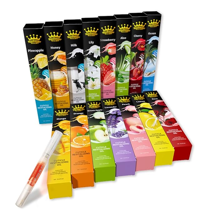 14+1 pcs Cuticle Oil Pen Bulk, Nail Oil Pen with Brush Pack Light Smell Natural Fragrance, 5ml / Tube Container Organic Plant Scented Soften Remover Care for Dry Cuticles Set