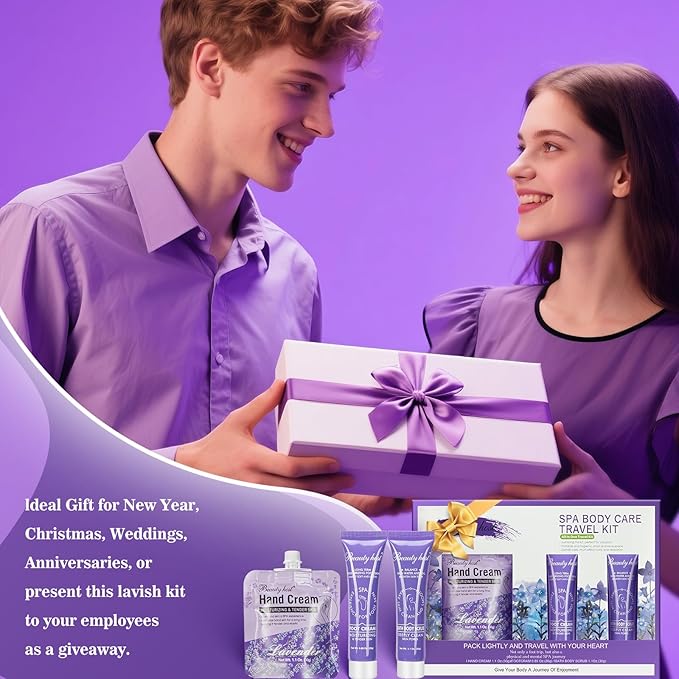 Skin Care Set Hand Foot Cream Blueberry Body Travel Kit, Exfoliating Bath Body Scrub,Spa Body Care Travel Kit, Deep Cleansing & Hydrating