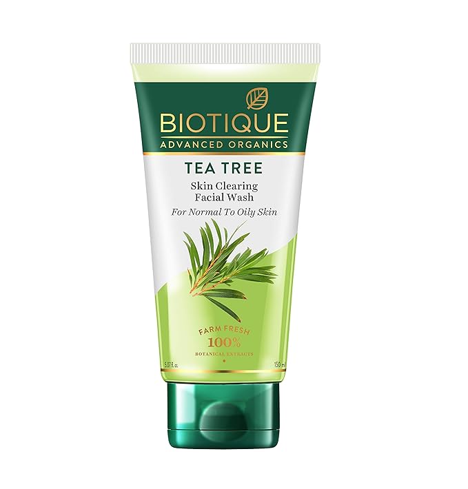 Biotique Tea Tree Skin Clearing Facial Wash, Normal to Oily Skin Face Wash, 150ml