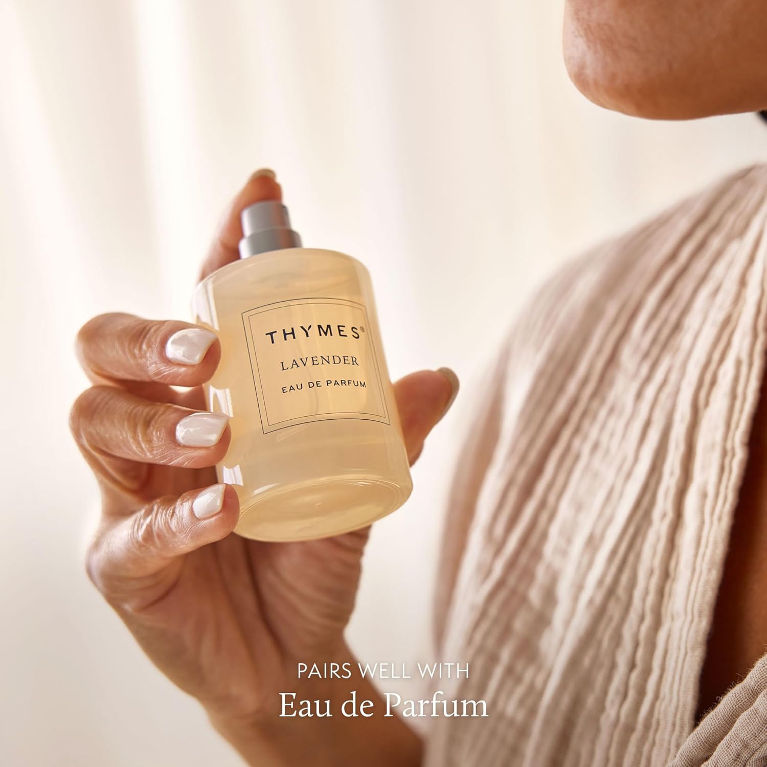 Thymes Restorative Hand Cream for Women & Men - Moisturizing Hand Cream Travel Size - Notes of Velvety Lavender, Warm Rosewood, Fresh Clary Sage, & Earthy Violet - Skin Care (Lavender, 1.9 fl oz)