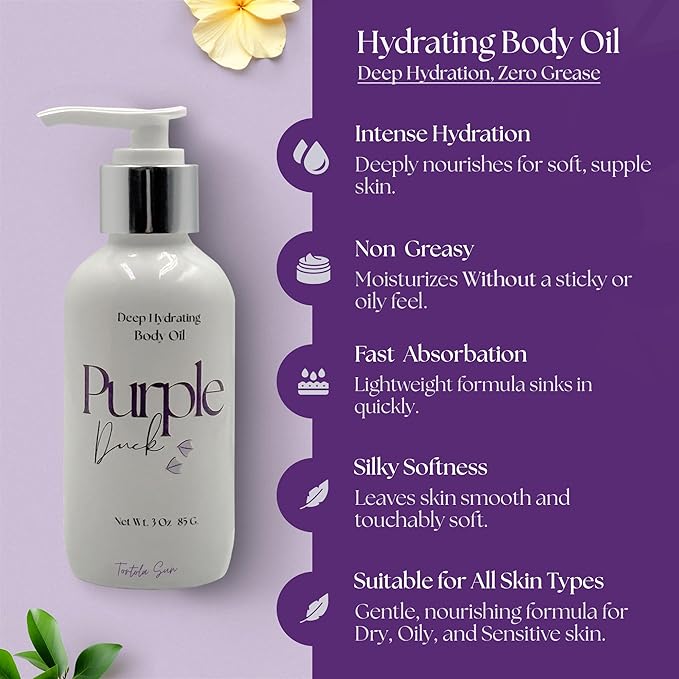 Hydrating Body Oil for Women | Lightweight All-Natural Moisturizing Oil | Fast-Absorbing Moisturizer | Scented Body Oil for Women - Tortola Sun 3 Oz