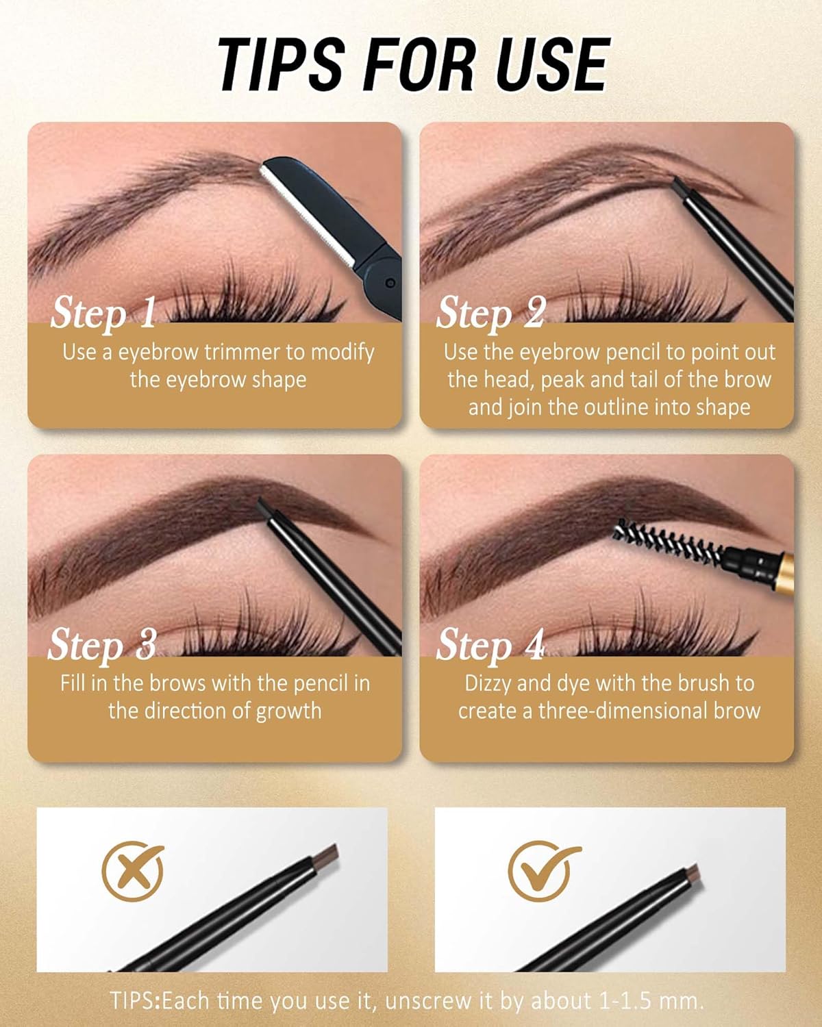 Eyebrow Pencil, 12Pcs Coffee Ultra-Fine Retractable Eye Brow Pencil for Women,Long-Lasting Waterproof Eyebrow Tint Pen for Define Shape and Fill Brows,Thanksgiving Eye Makeup Gift for Girl-05