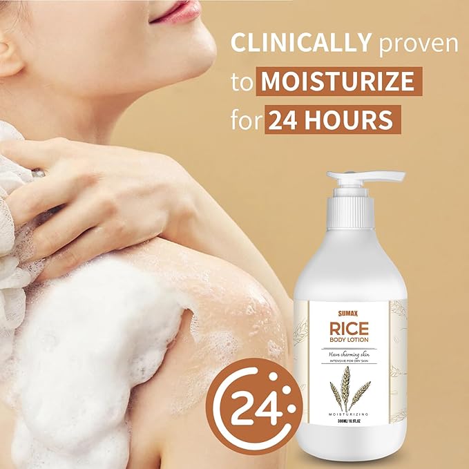 Rice Moisturizing Skin Lotion 10.1oz- Rice Extract - Body Lotion, Hand and Body Moisturizer, Hydrates Dry Skin Instantly, Hydrating Targets Dryness - Face Lotion
