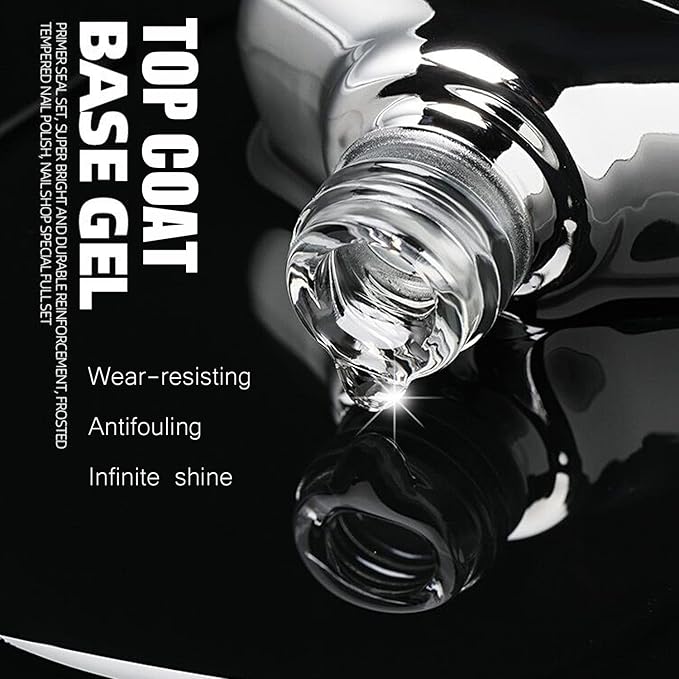 Vishine 3Pcs 16ml Gel Top Coat & Base Coat Set, Matte & Shiny Finish, Long Lasting, Compatible with All Brands, Suitable for Natural & Artificial Nails