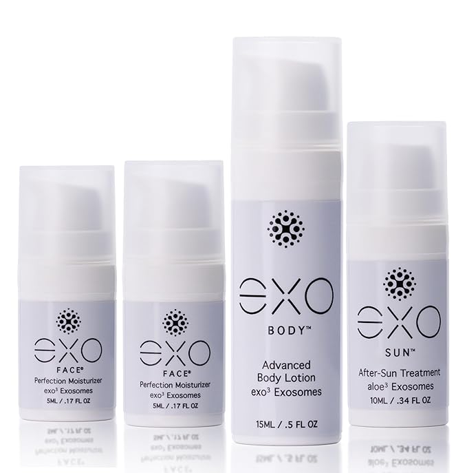 EXO SKIN SIMPLE Exoceuticals EXO Travel Kit for Women | Unprecedented Hydration | 4 travel-sized bottles, 35ML / 1.18 fl oz