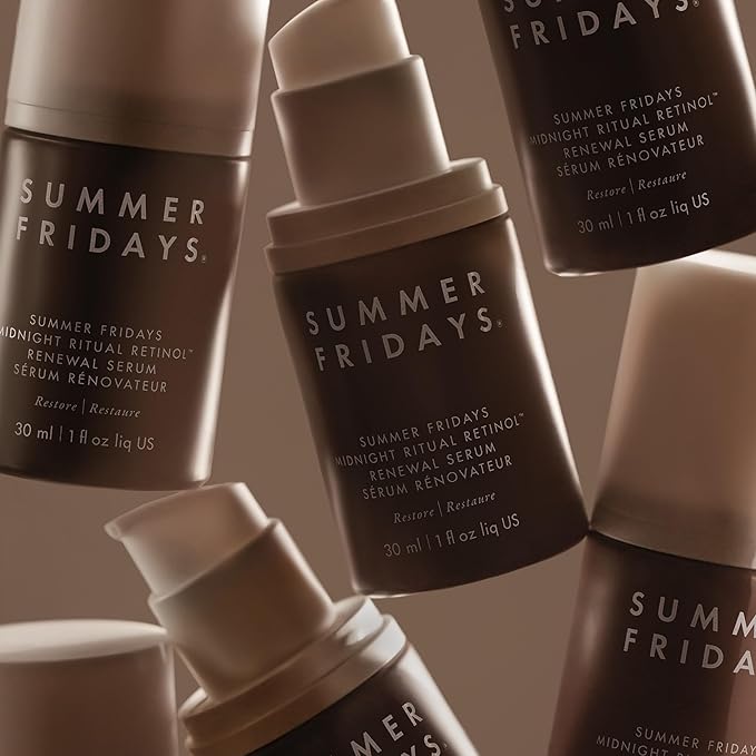 Summer Fridays Midnight Ritual Retinol Serum - Renewal Anti Aging Serum for Face, Fine Lines & Discoloration - Enriched with Jojoba Oil, Hyaluronic Acid & Niacinamide to Renew Skin's Appearance (1 oz)